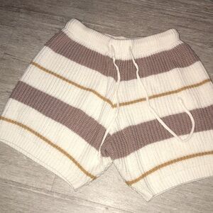 Knit striped shorts